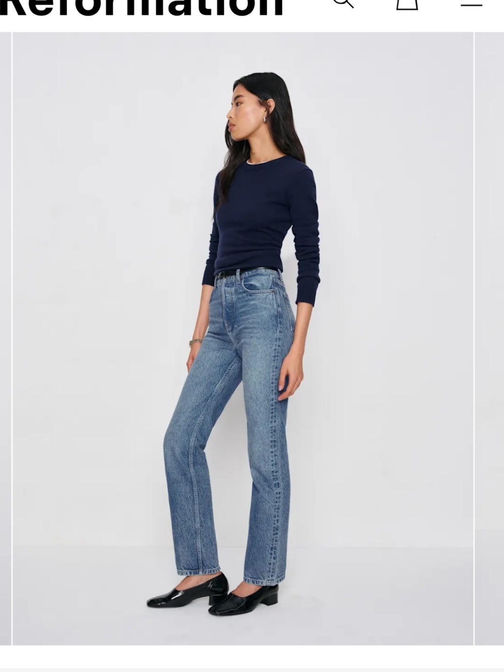Reformation Cynthia High-Rise Straight Jeans in Colorado
